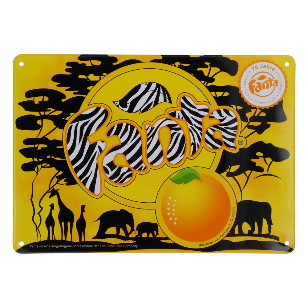 Coca-Cola Soft Drink Metal Sign Wall Decoration: Fanta Safari 75th Anniversary  21x15cm