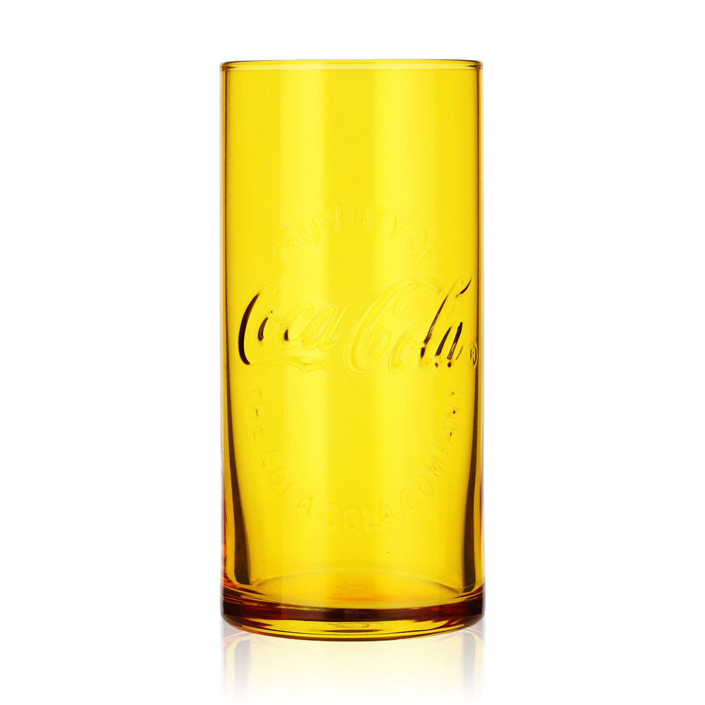 Coca-Cola Soft Drink Glass, 0.36 L, Contoured, Yellow, McDonald's Special Edition
