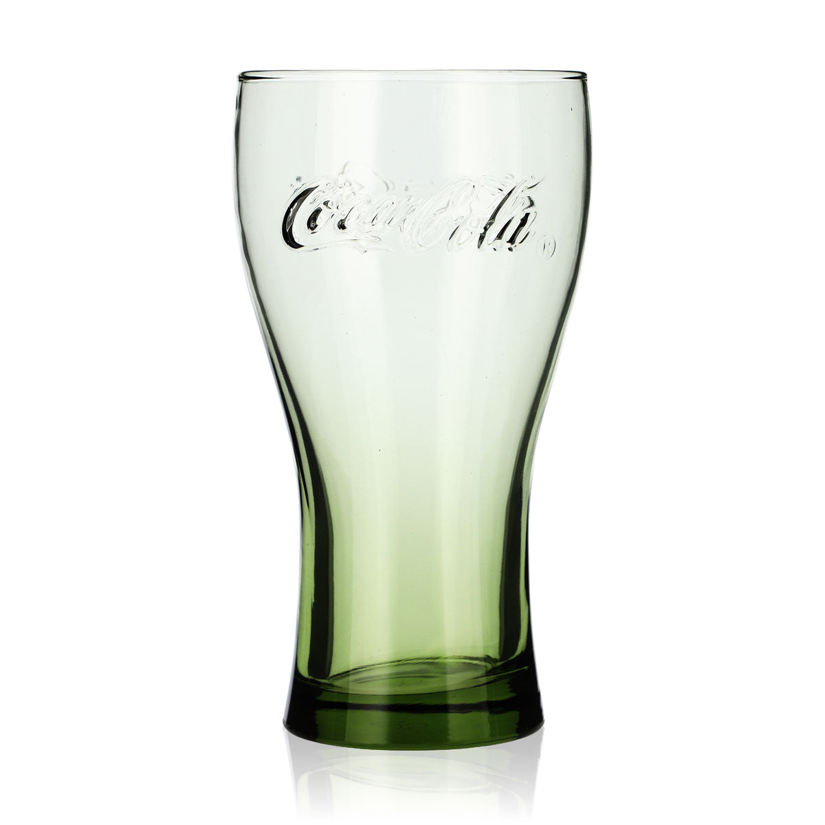 Coca-Cola Soft Drink Glass, 0.36 L, Contoured Glass, Olive Green, McDonald's, Bengali