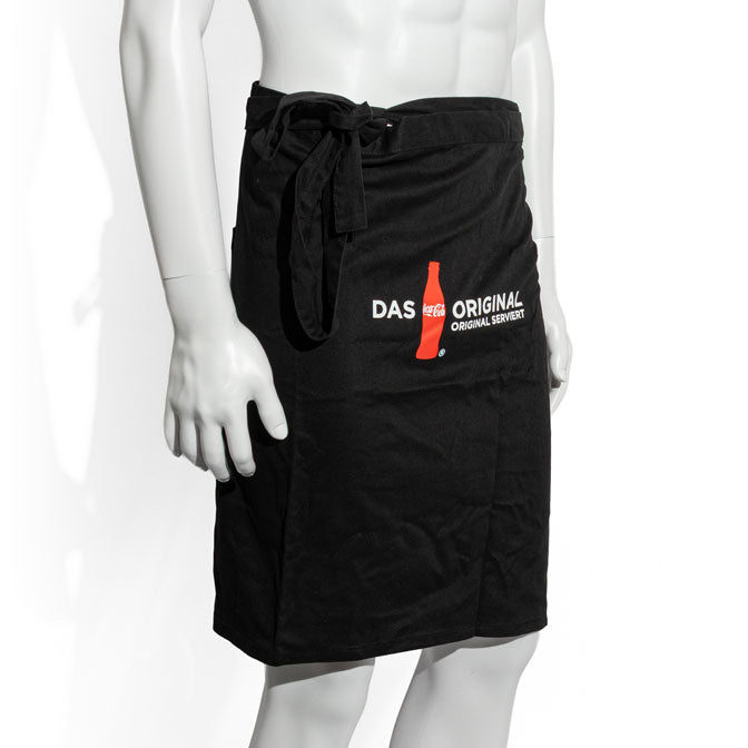 Coca Cola Soft Drink Apron Waiter Apron Bistro Apron Short Black "The Original" with Pocket – View 2