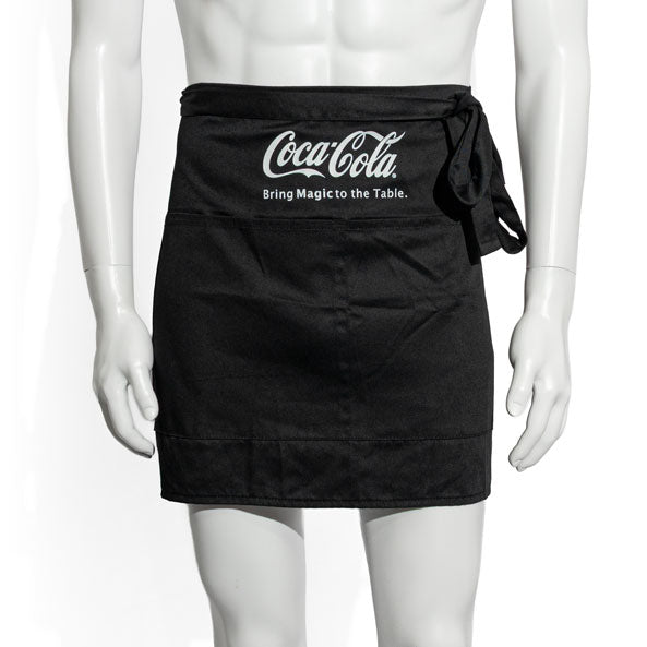 Coca Cola Soft Drink Apron Waiter Apron Bistro Apron Short Black "Bring Magic to the Table" with Pocket