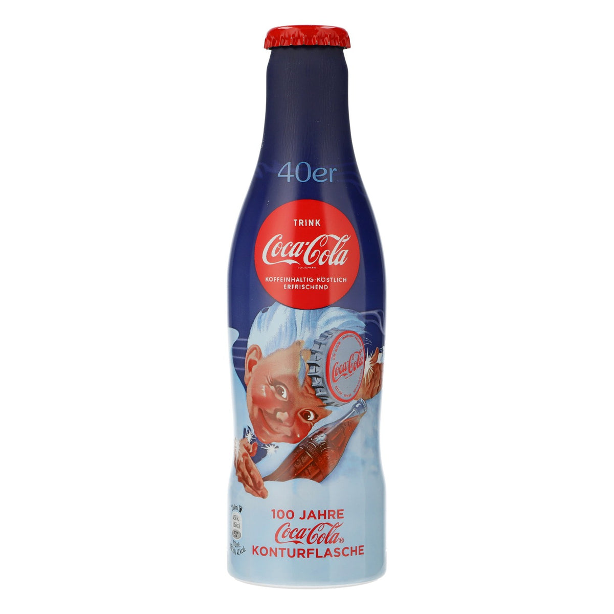 Coca Cola soft drink display bottle, 40-piece collector's edition, 100 years of decorative bottles