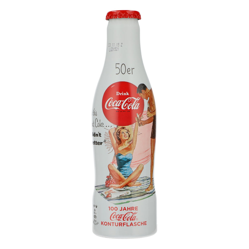 Coca Cola soft drink display bottle, 1950s collector's edition, 100 years decorative bottle