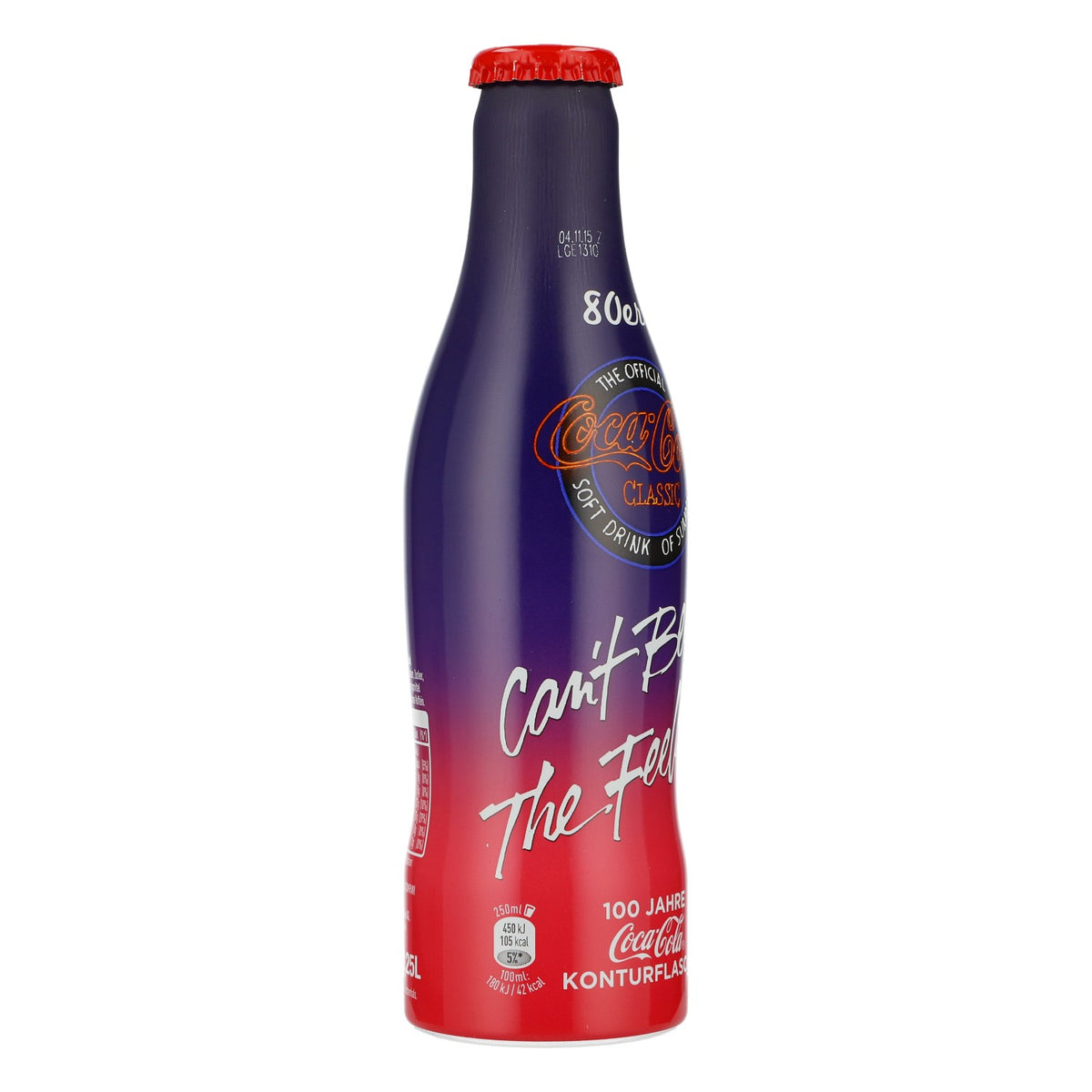 Coca Cola soft drink display bottle, 1980s collector's edition, 100 years decorative bottle – View 2