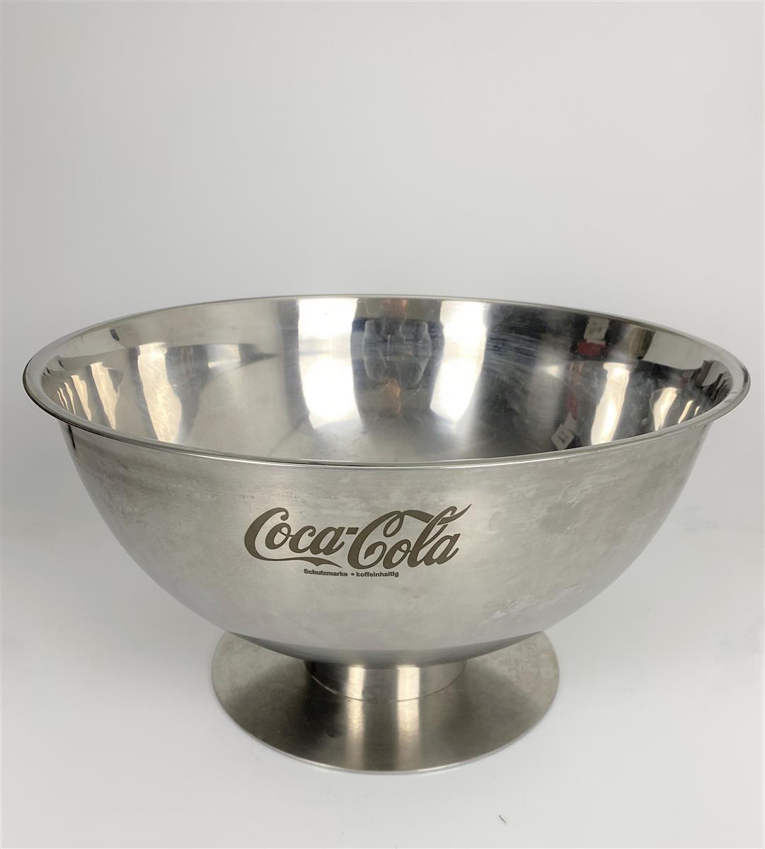 Coca Cola soft drinks bottle cooler ice cube tray metal bowl silver used