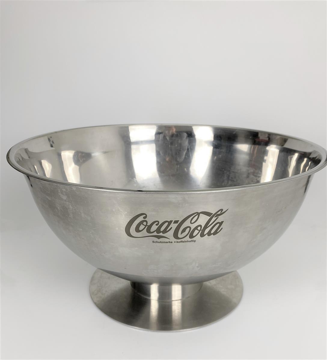 Coca Cola soft drinks bottle cooler ice cube tray metal bowl silver used – View 2