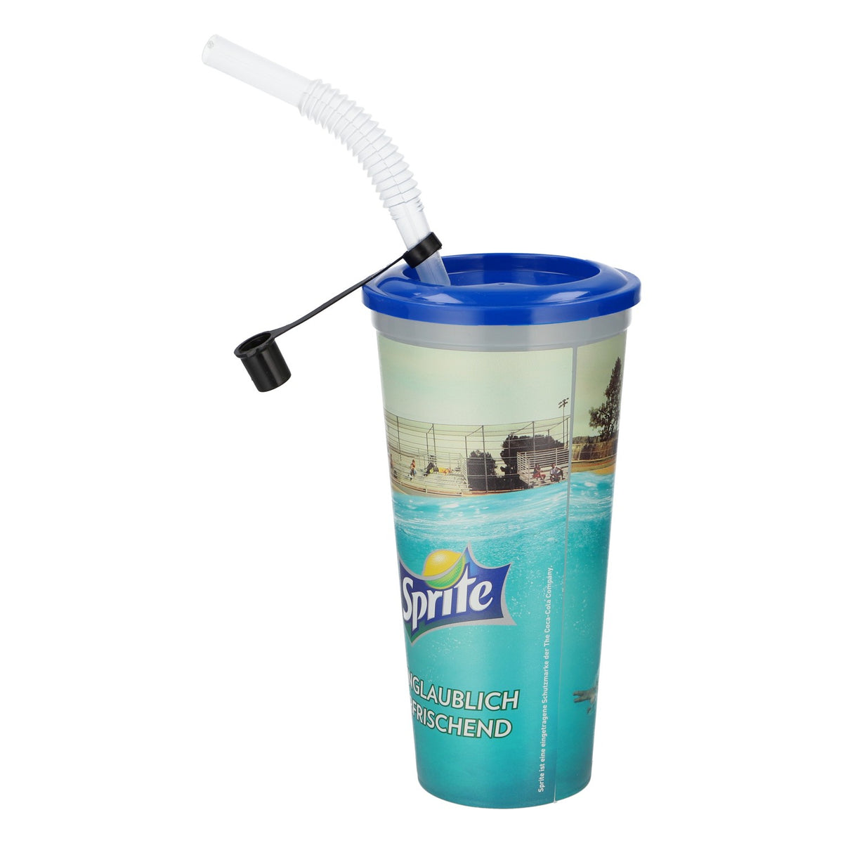 Coca-Cola Sprite Reusable Cup with Straw, 0.6 L, Beach Design, Plastic – View 3