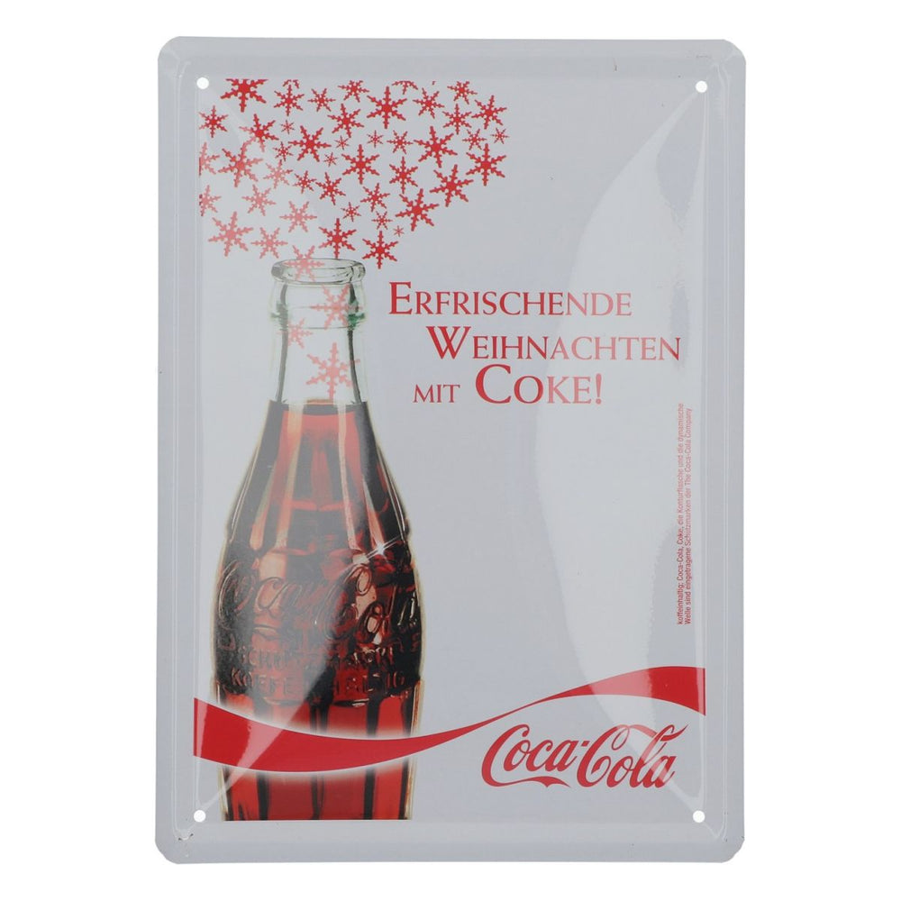 Coca Cola advertising sign 20x15cm metal sign Refreshing Christmas wall