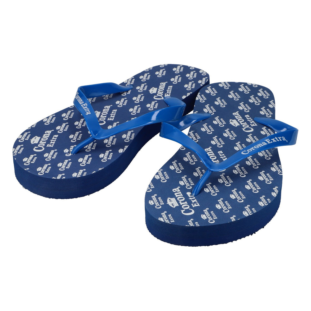 Corona Beer Flip-Flops, Size L, Blue