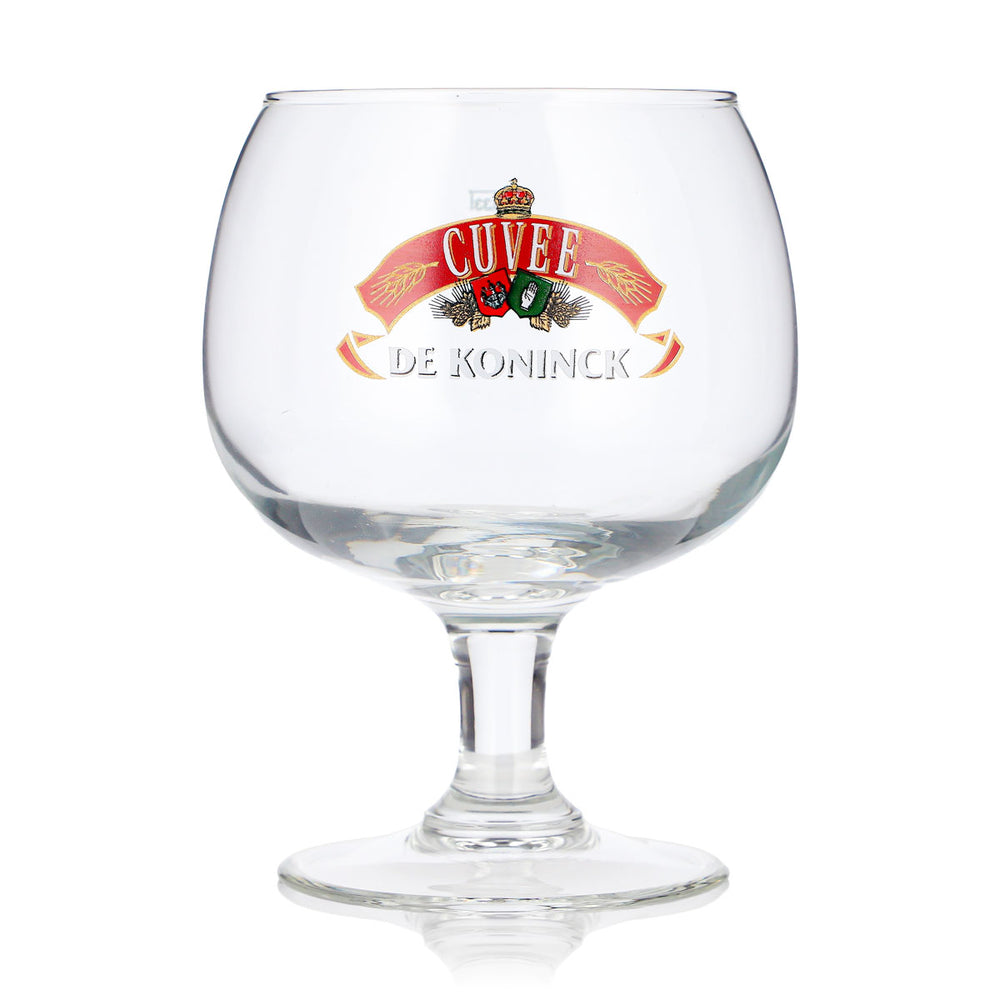 De Koninck Beer Glass 0.33 L Tulip-Shaped with Red Logo, Cuvee Beer Glass, Goblet, Beer Tulip