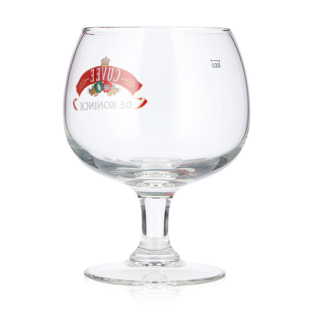 De Koninck Beer Glass 0.33 L Tulip-Shaped with Red Logo, Cuvee Beer Glass, Goblet, Beer Tulip – View 3