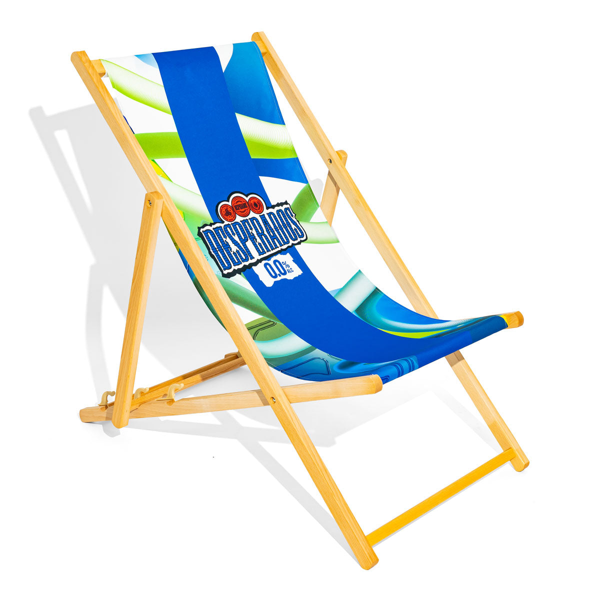 Desperados Beer Deck Chair Beach Chair Party Chair Blue Beech Wood
