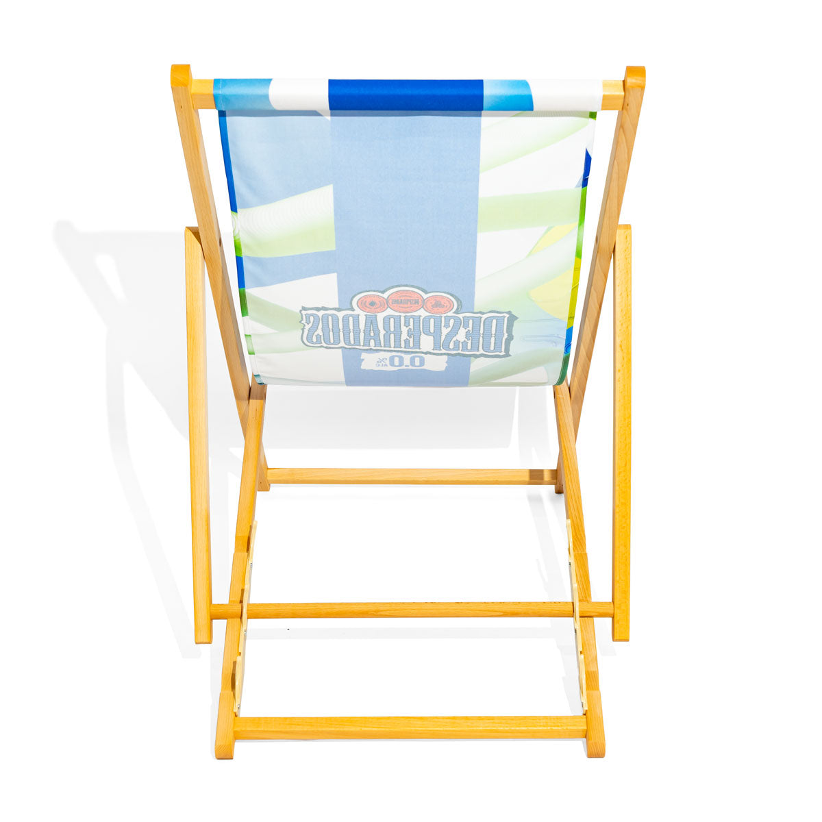 Desperados Beer Deck Chair Beach Chair Party Chair Blue Beech Wood – View 5