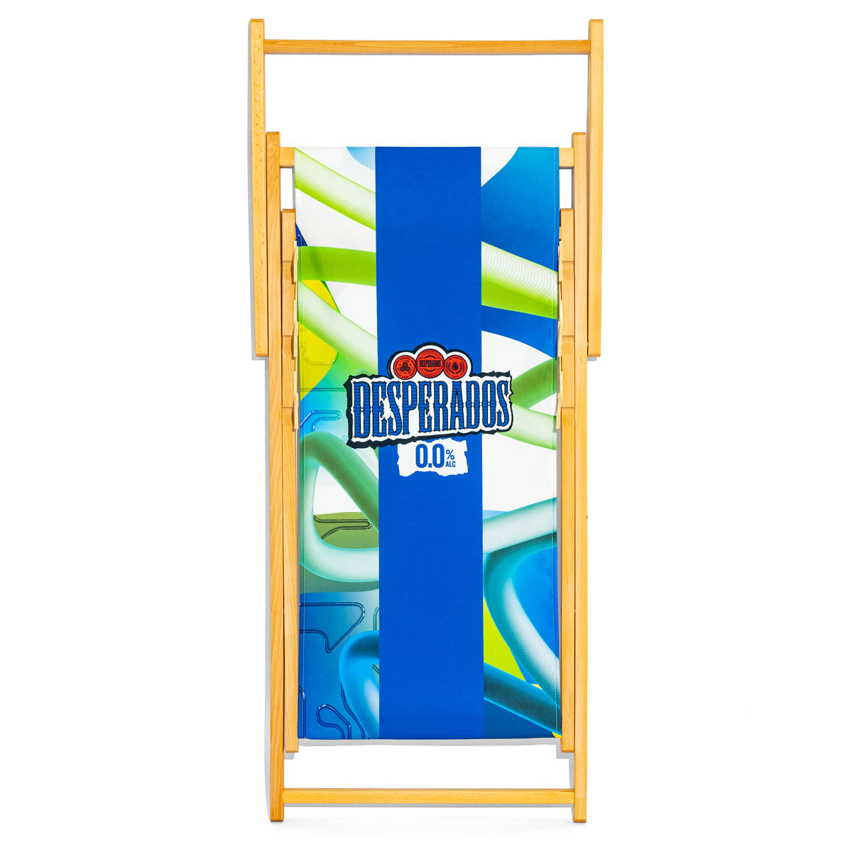 Desperados Beer Deck Chair Beach Chair Party Chair Blue Beech Wood – View 6