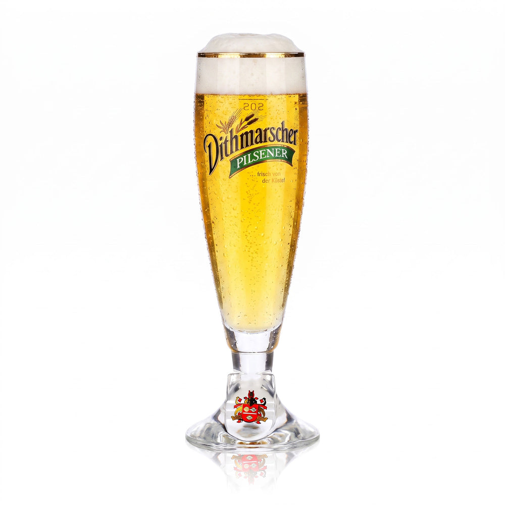 Dithmarscher Beer Glass, 0.2 L, Pilsener Gold Rim