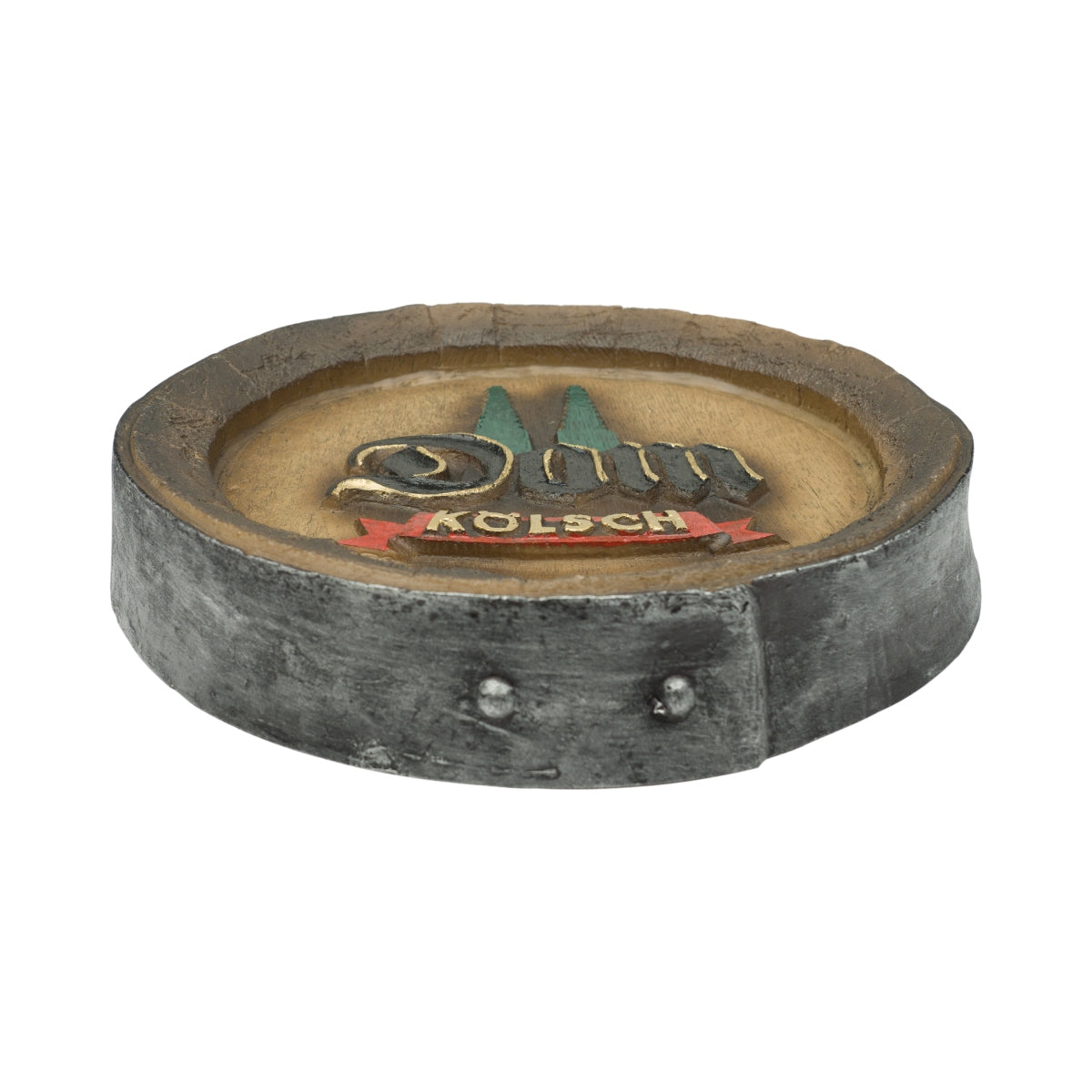 Cologne Kölsch beer keg lid advertising sign wood look keg base plastic board – View 2