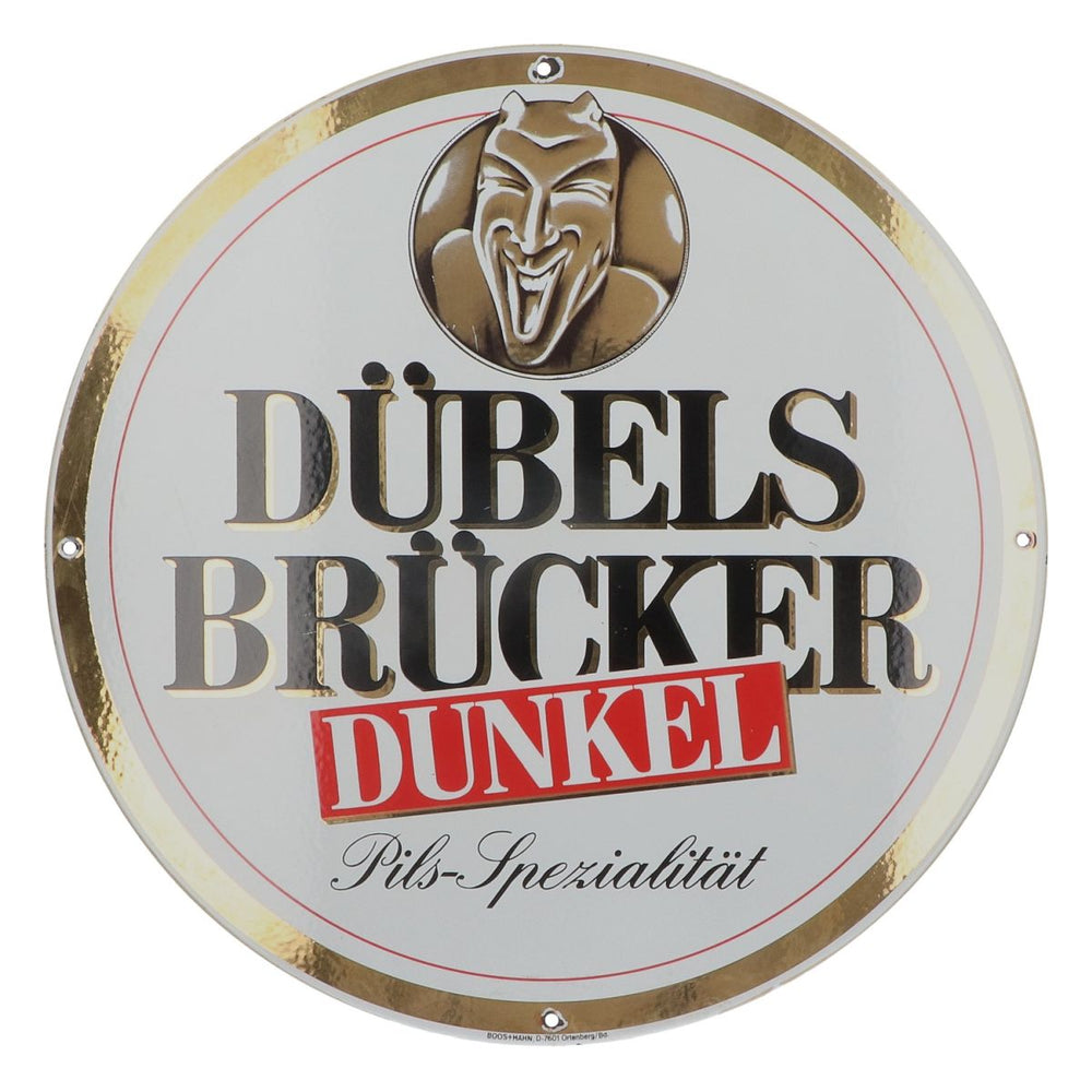 Dübelsbrücker XL Enamel Sign 40x40cm Dark Wall Sign Advertising Sign Merch