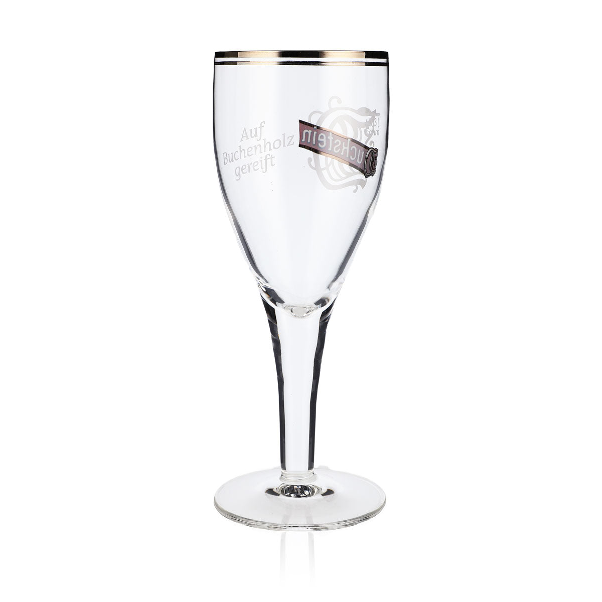 Duckstein Beer Glass 0.3L Goblet Double Platinum Rim Large Logo Sahm Harzer – View 4