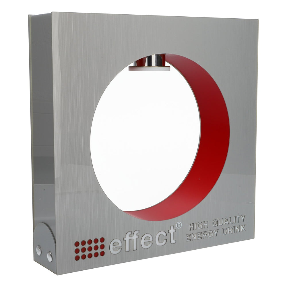 Effect Energy illuminated sign, square LED, incl. power supply, silver, floating bottle magnet