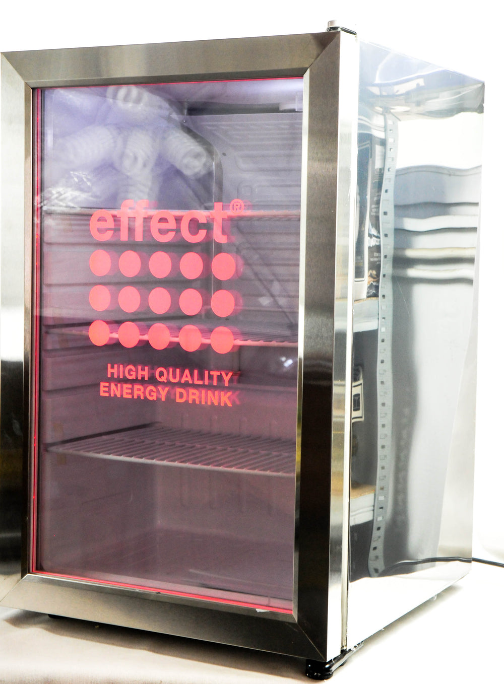 Effect Refrigerator Cooler Eco LED Illuminated Beverage Cooler Silvercool Fridge