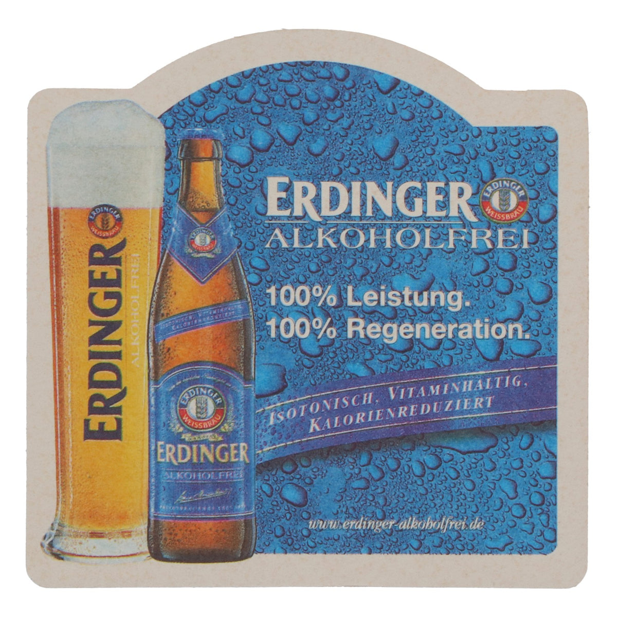 Erdinger Non-Alcoholic Wheat Beer & Set of 50 Beer Coasters  Original