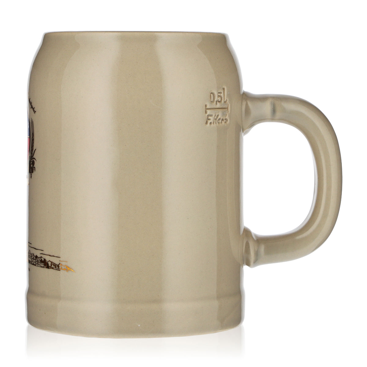 Erdinger Weissbräu beer glass mug 0.5l clay mug cityscape Franz Herb – View 5
