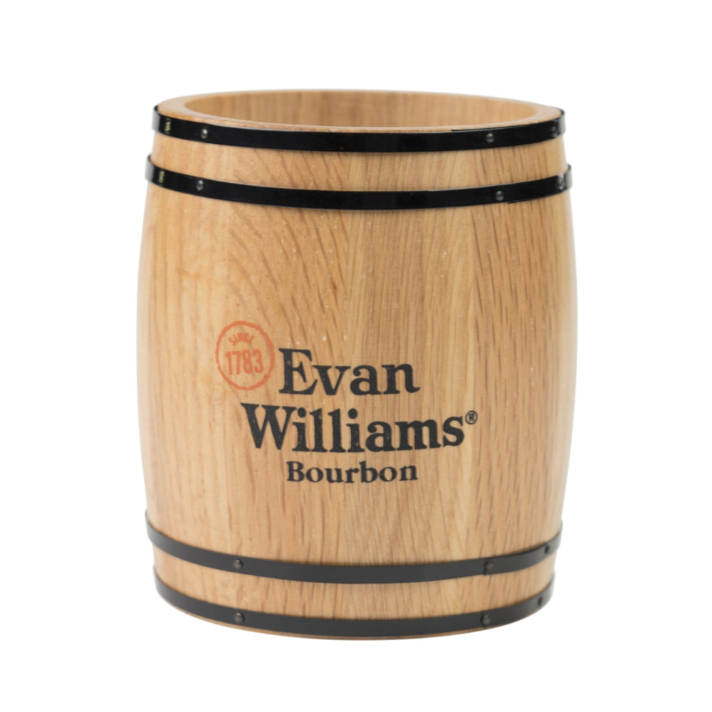 Evan Williams Whiskey Cutlery Set Barrel Brown Wood Gastro Holder Table Butler