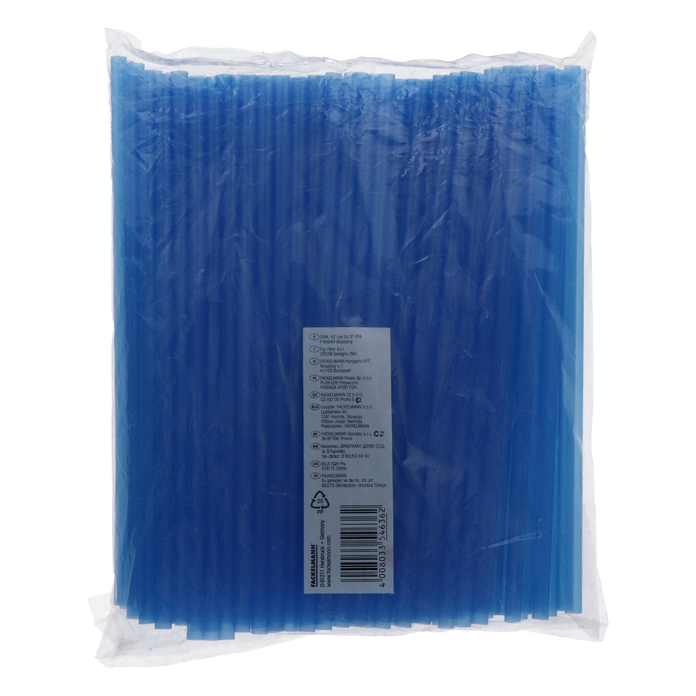 Fackelmann Drinking Straws 135 Jumbo Plastic Blue 0.8 x 25.5 cm