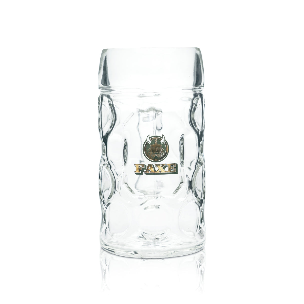 6x Faxe Beer Glass 1l Beer Mug Contour Glasses Seidel Denmark Viking Gastro Green – View 2