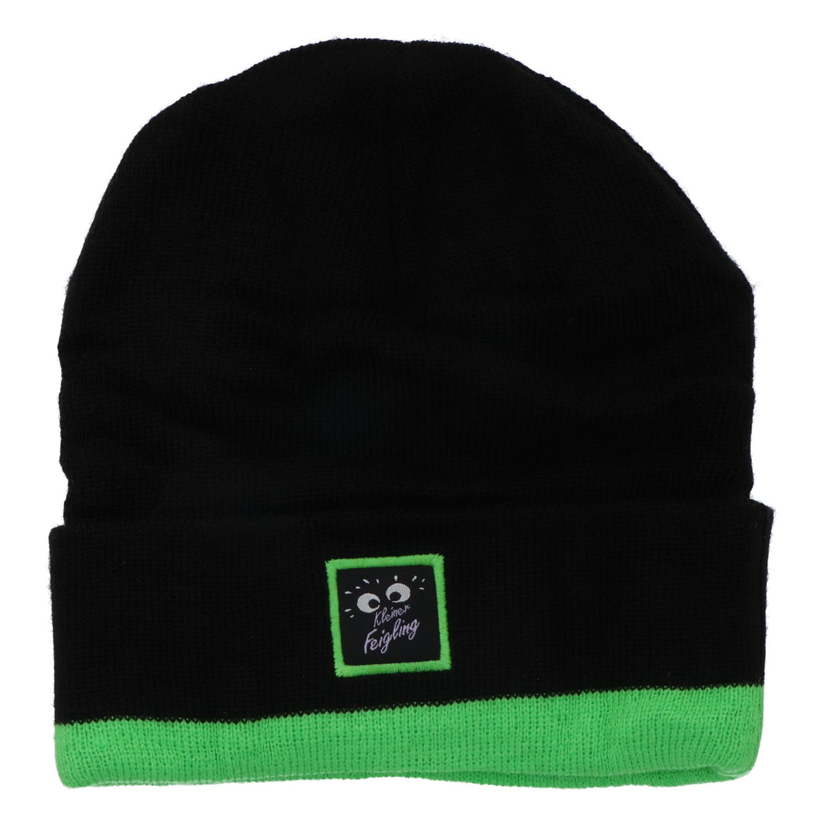 Feigling liqueur Knitted hat Winter hat Fleece hat Black with green trim – View 2