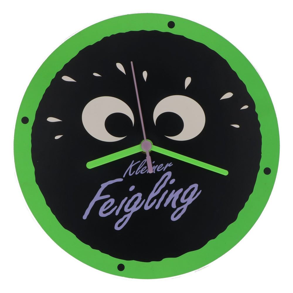 Feigling liqueur clock, wall clock, black and green, "Kleiner Feigling"