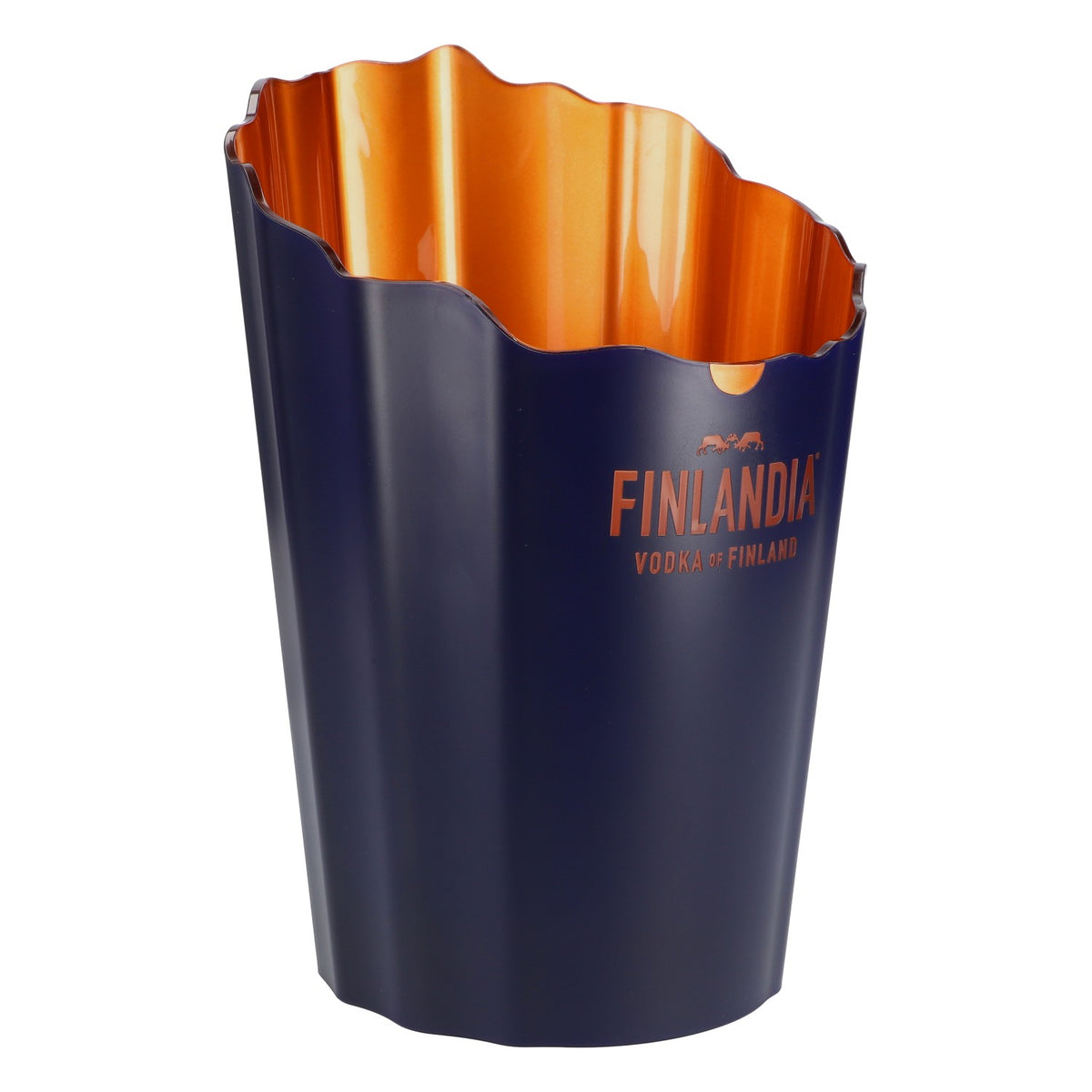 Finlandia Vodka Cooler Bottle Cooler Ice Cube Tray LED Single Blue with Copper Interior – View 5