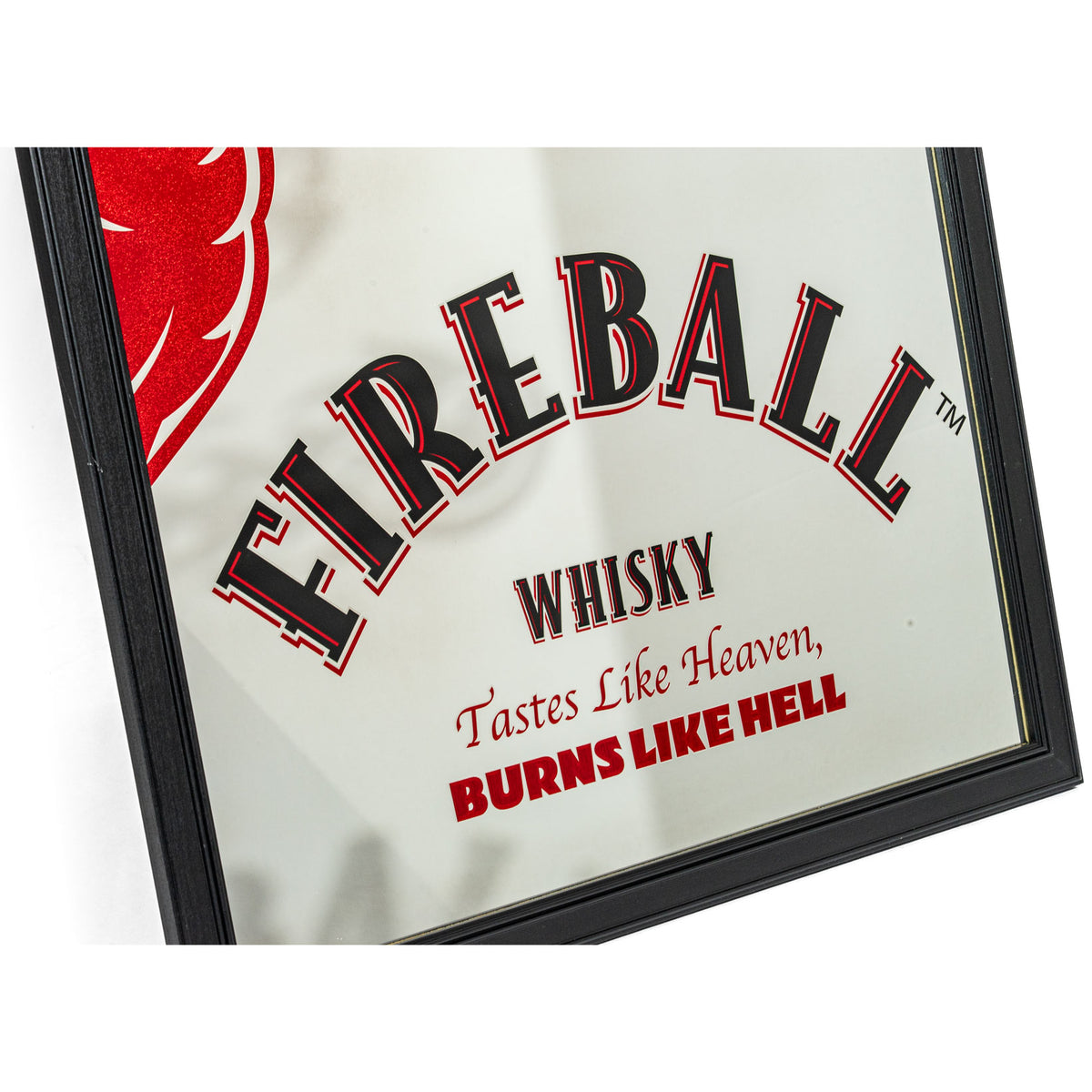 Fireball Mirror Wall Decoration Dragon Motif With Frame 103x73cm Bar Pub – View 2