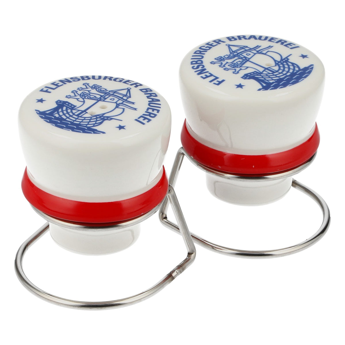 Flensburger Pilsener FLENS Salt and Pepper Shakers "Bügelverschluss Plopper" – View 2