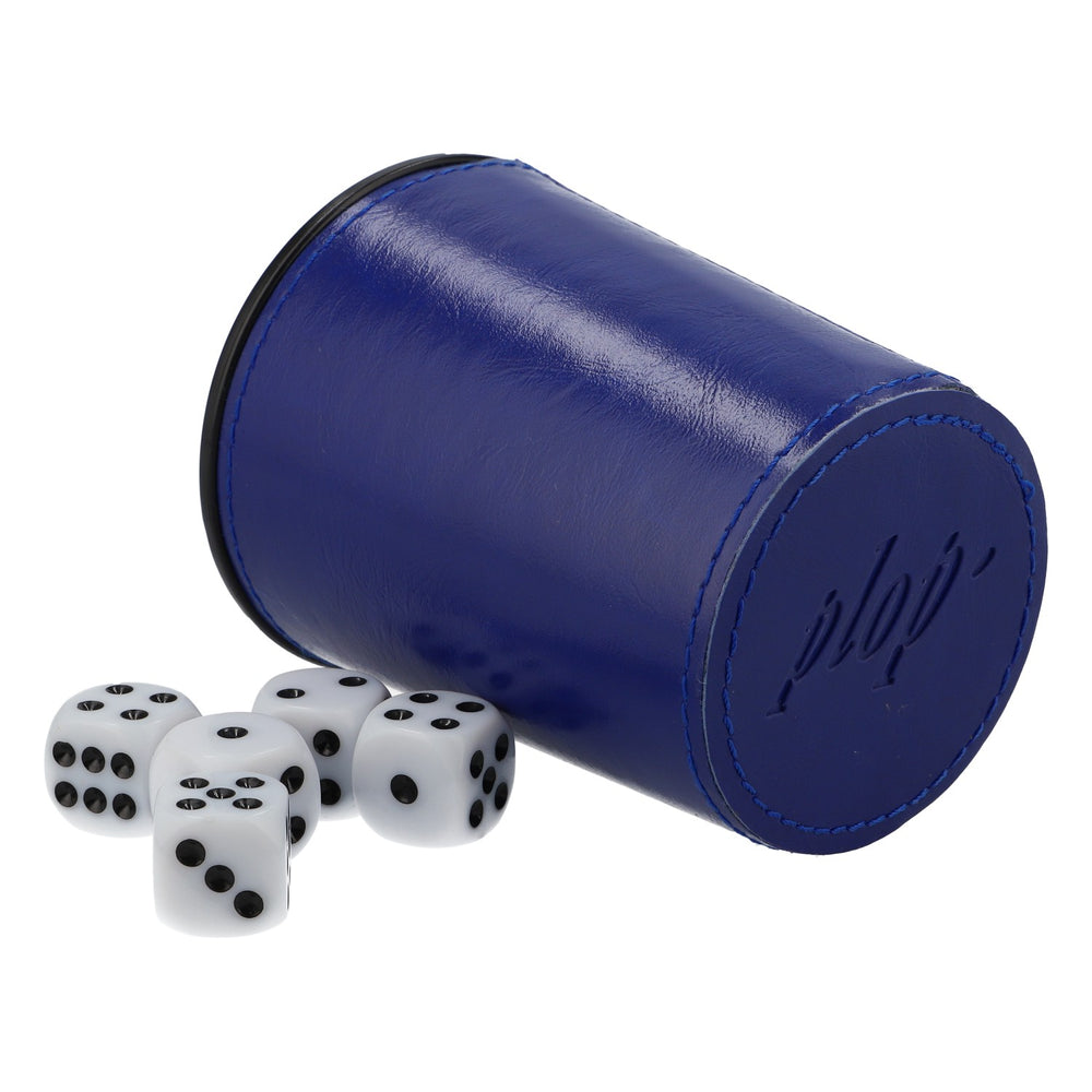Flensburg Pilsener Plop dice cup Mäxle game Knoble incl. 5 white dice