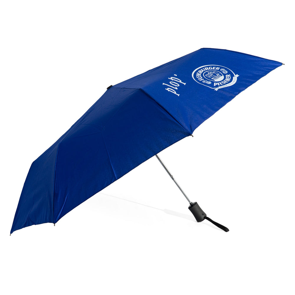 Flensburg Pilsener umbrella, pocket umbrella, automatic, blue