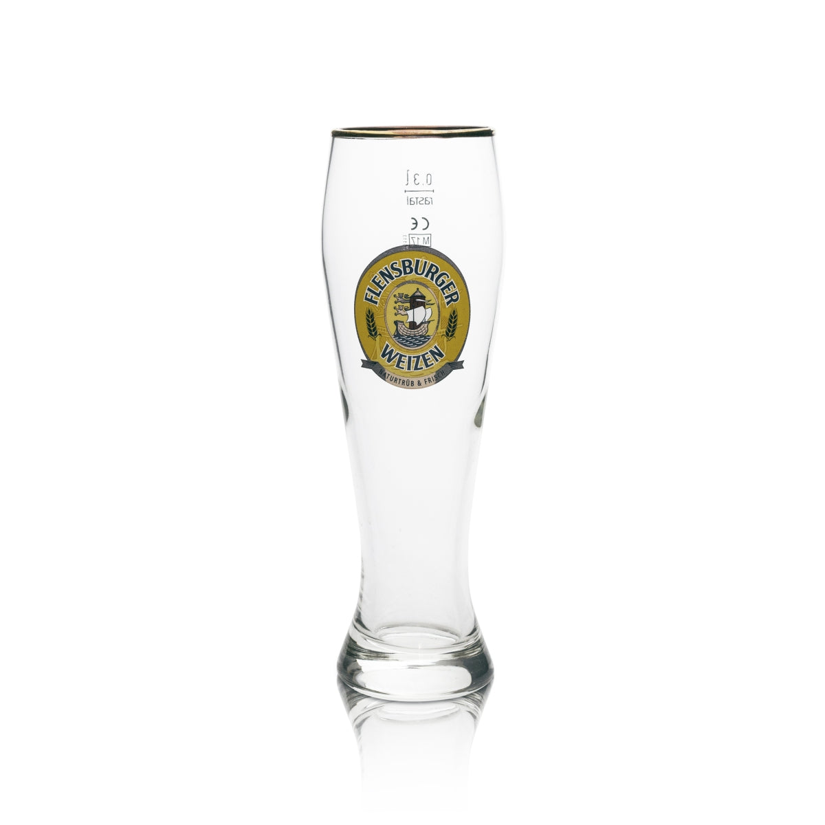 Flensburg Wheat Beer Glasses, Set of 6, 0.3 L, Wheat Beer Glass with Gold Rim, Hefeweizen, Rastal – View 3