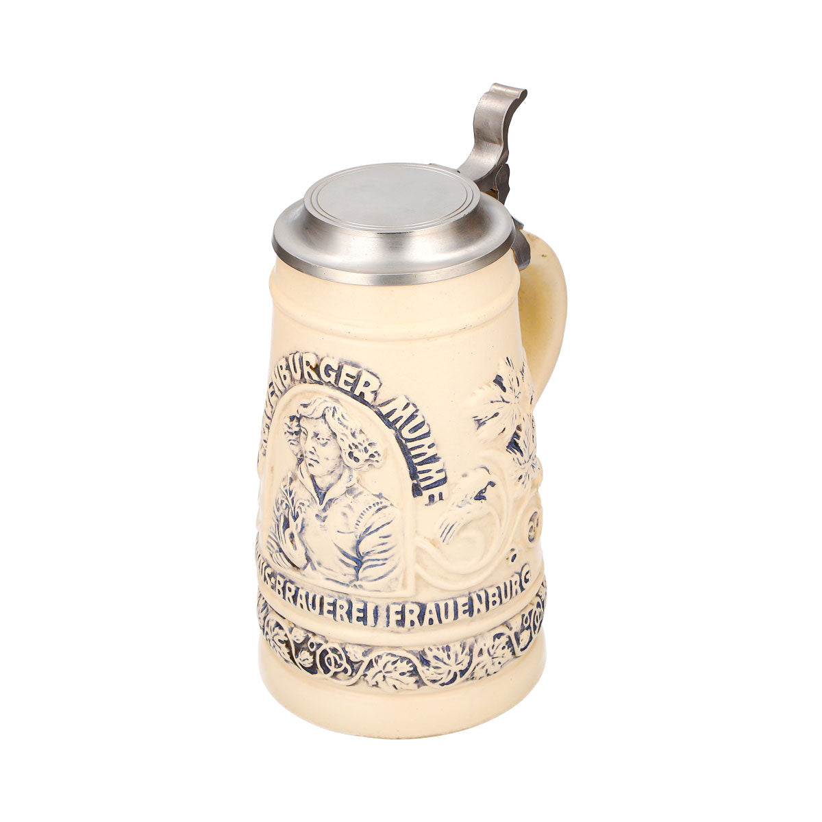 Frauenburg "Mumme" Beer Glass Clay Jug, 0.74 L, with Pewter Lid and Copernicus Relief – View 6