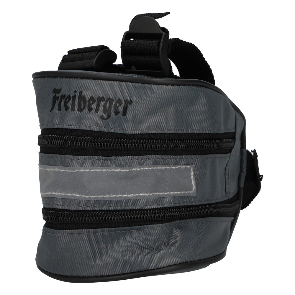 Freiberger Beer Bike Bag, Gray with Reflector, Bike Bag, Pannier