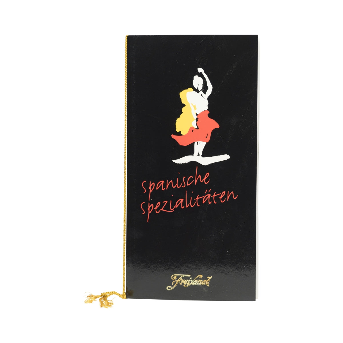 Freixenet sparkling wine menu, 10 pages, cord menu, beverage holder, paper, catering
