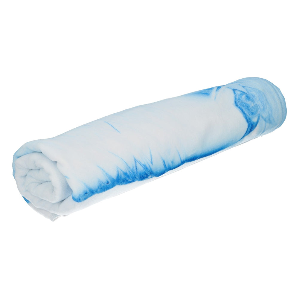 Fürst Bismarck Water Fleece Blanket with Bottle Motif, White, 176x71cm, Cozy Blanket
