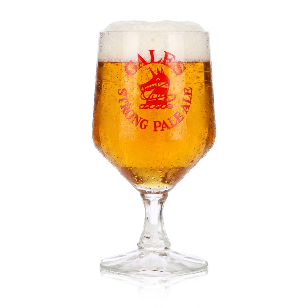 Gales Brewery Beer Glass 0.29 L Tulip Strong Pale Ales Dog Logo Red Logo