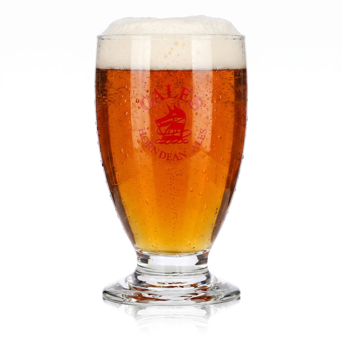 Gales Brewery Beer Glass 0.35 L Tulip Horndean Ales Dog Logo Red Logo