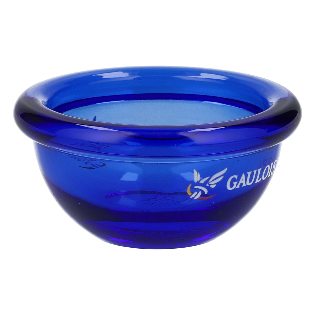 Gauloises Glass Ashtray with MINI Logo, Round, Blue – Bar Accessory, Collectible – View 2