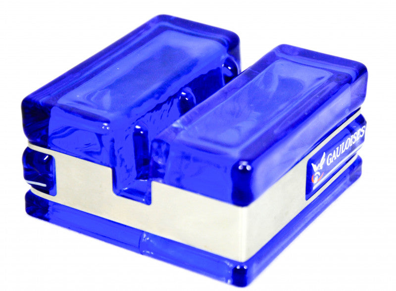 Gauloises Glass Table Display Menu Holder, Rectangular, Blue, Bar Decor – View 2