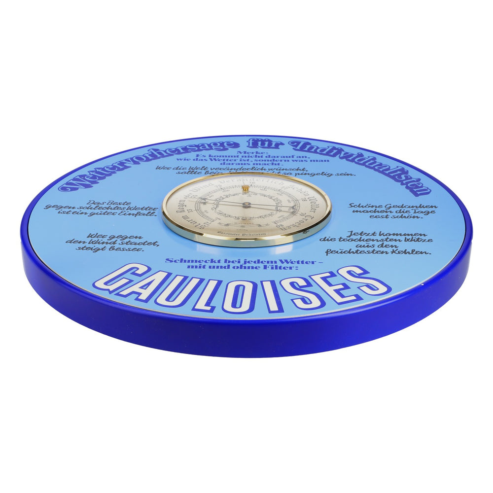 Gauloises cigarettes Barometer Meteorology Weather gauge Round Blue