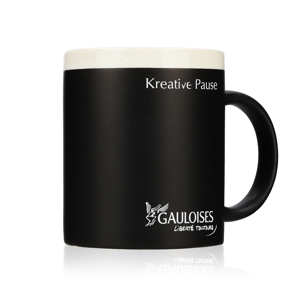 Gauloises Cigarettes Glass 0.31l Cup Mug Black for Writing with Chalk – View 2