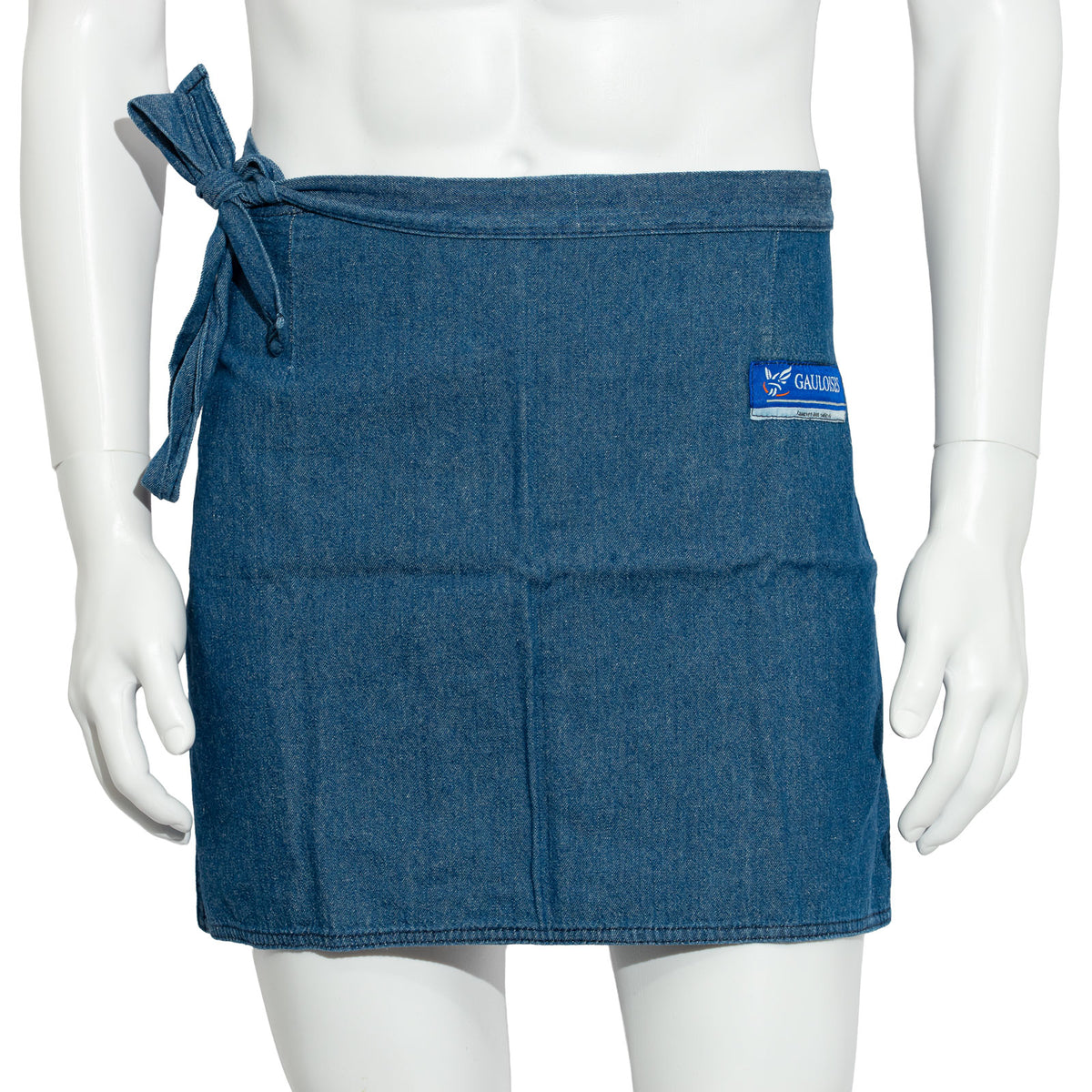 Gauloises Cigarettes Glass, Size S, Blue Denim-Look Cotton Waiter's/Bistro Apron