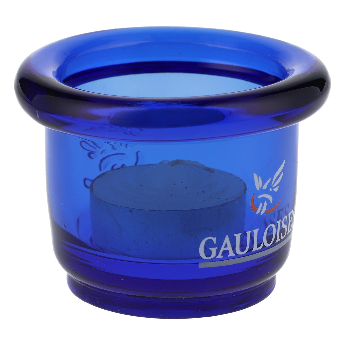 Gauloises Cigarettes Glass Lantern Tealight Holder Round Blue Small Version – View 2
