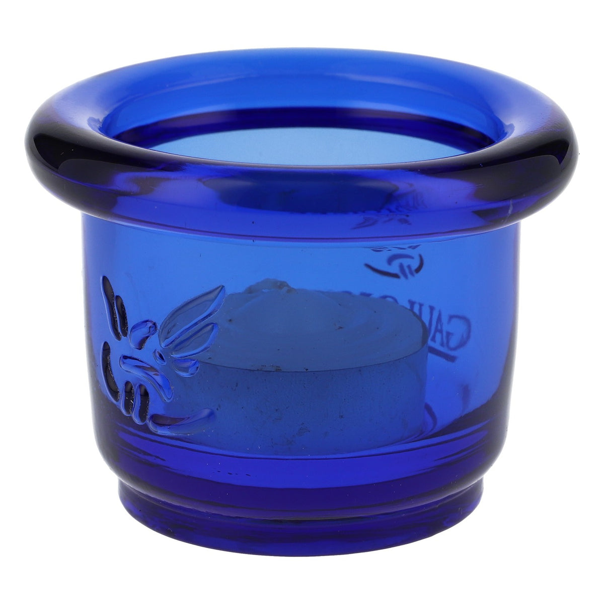 Gauloises Cigarettes Glass Lantern Tealight Holder Round Blue Small Version – View 3